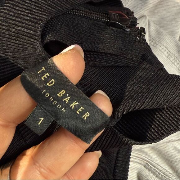 TED BAKER Elegant Black Sleeveless Dress SIZE 1 (XS) - Picture 3 of 7